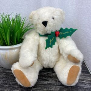 Vermont Teddy Bear White 5 Joint Holiday Christmas Bear